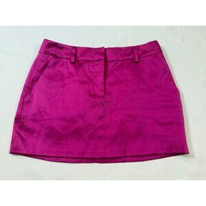 Amanda UpRichard Hot Pink Silk Mini Skirt Pockets Belt Loops XS (bin KK137)